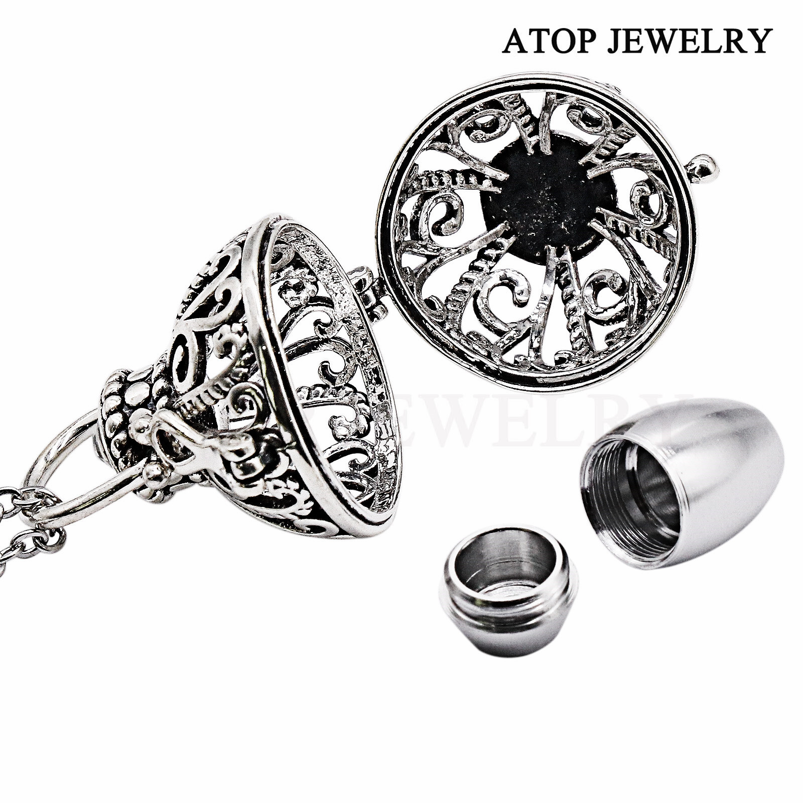 Vintage Hollow Flower Urn Necklace For Ashes Cremation Pendant Memorial Jewelry