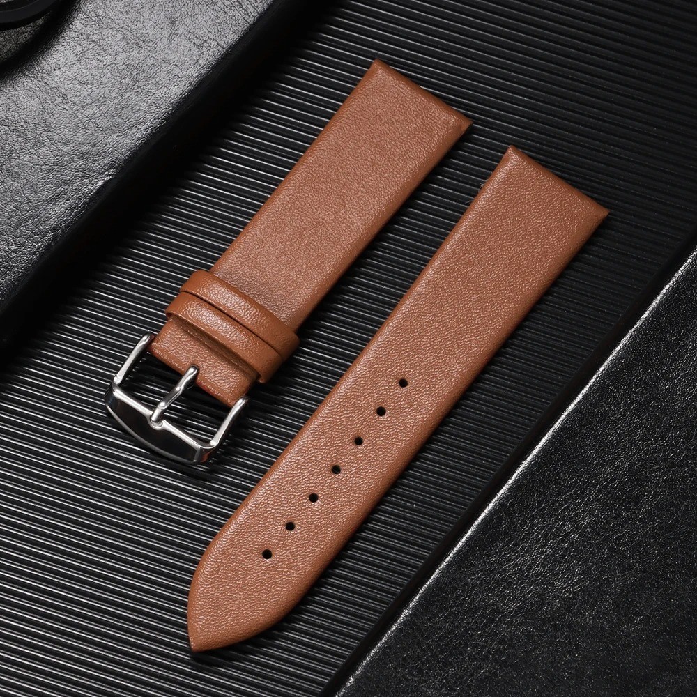 Leather Watch Strap for Skagen 18mm 20mm 22mm Silver Pin Buckle Band