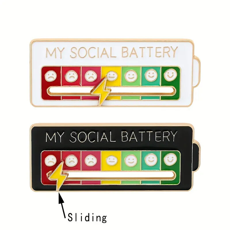 Social Battery Pin – Moving Parts! Chart Mood Tracker Functional Neurodivergent