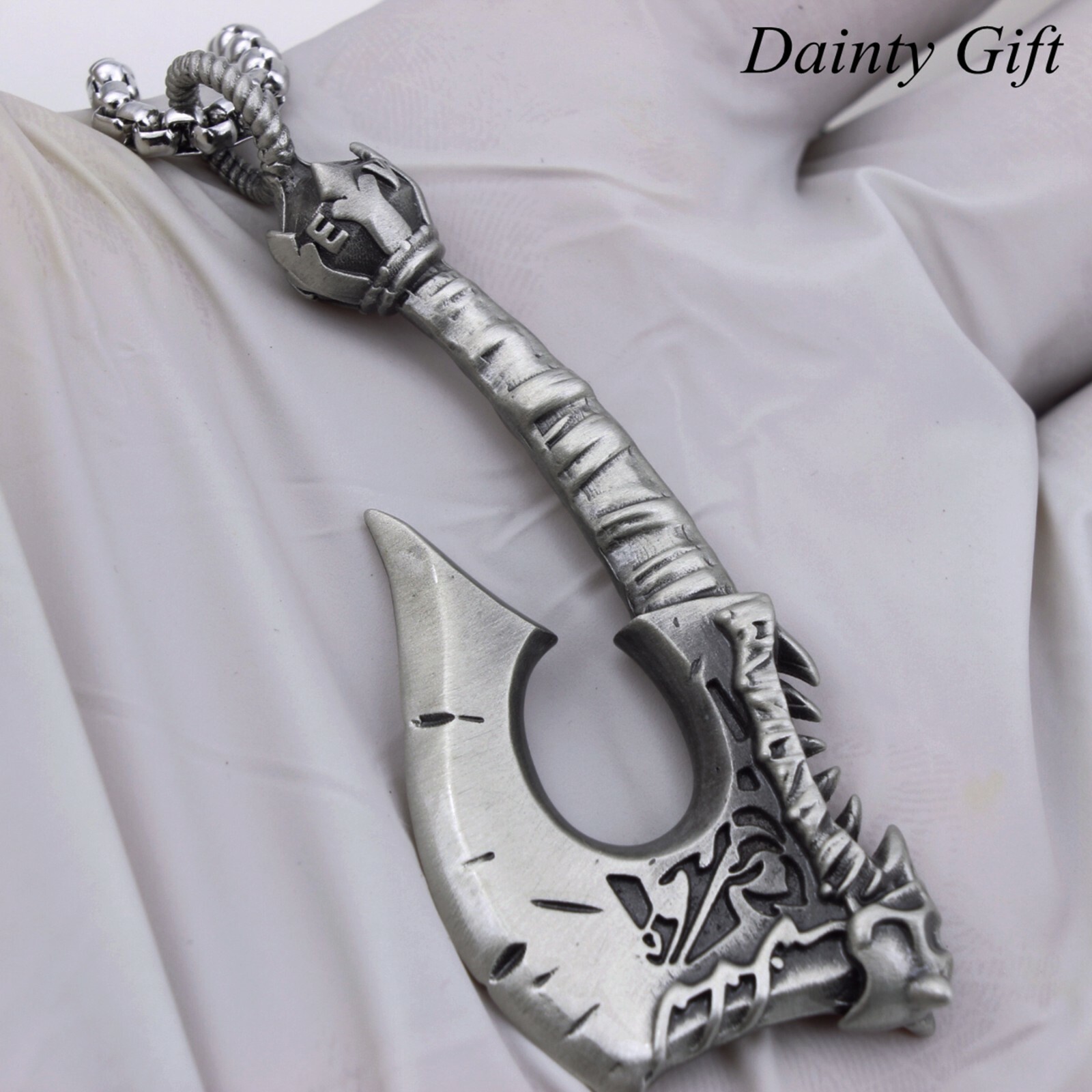 Men Women Stainless Steel Vintage Gorehowl Pure Tin Amulet AX Necklace 23.5″