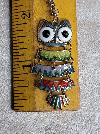Claire’s Owl Necklace Multi-colored With Gold-tone 16 In Chain 3 In Extender…