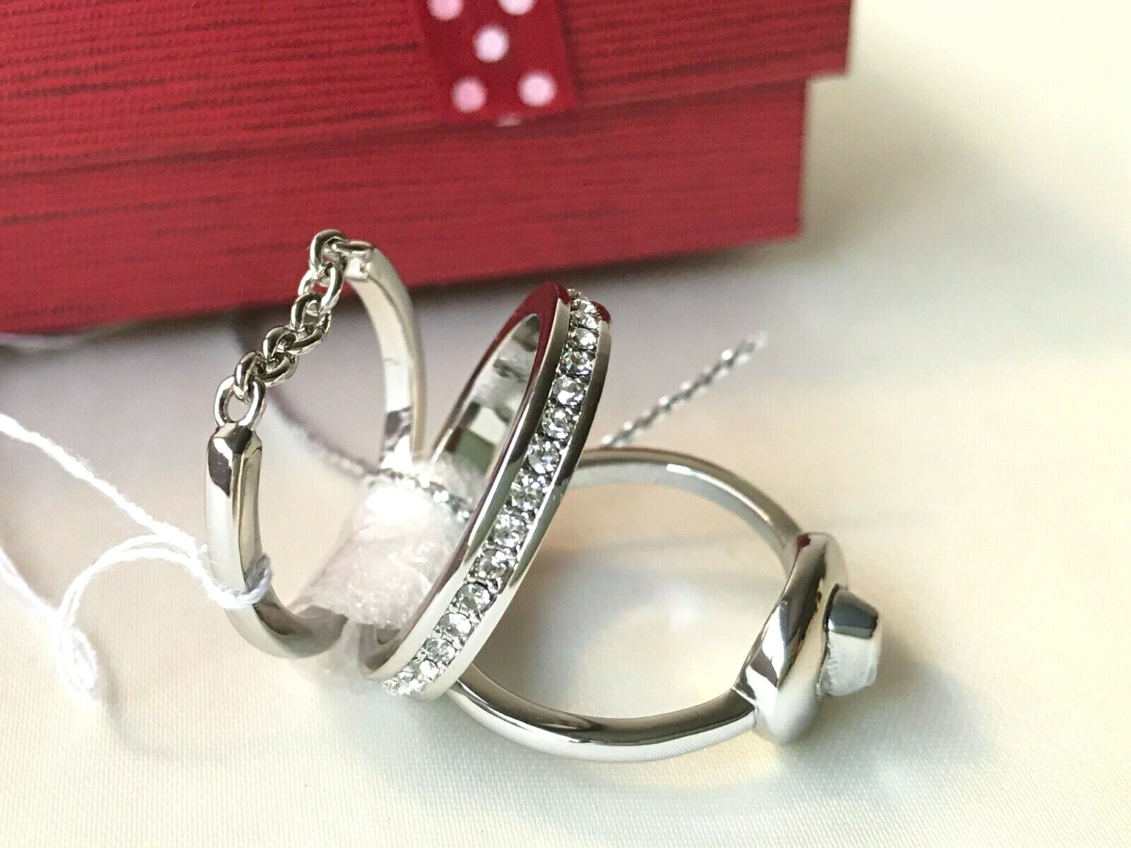 Coach pave turn-lock ring set