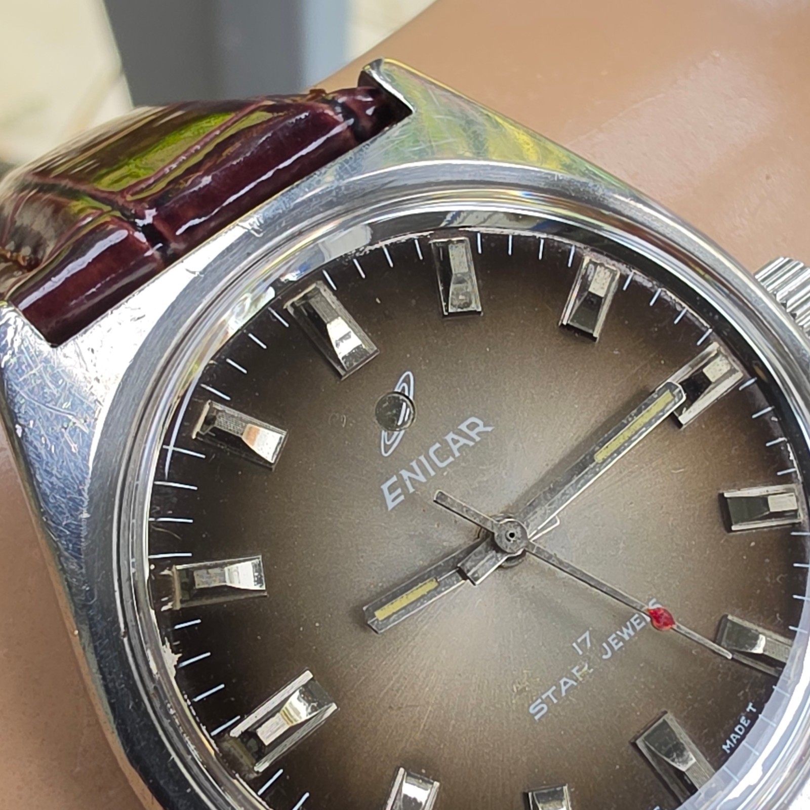 Vintage ENICAR Ocean Pearl men’s manual wind watch AR-160 SWISS MADE 1970s