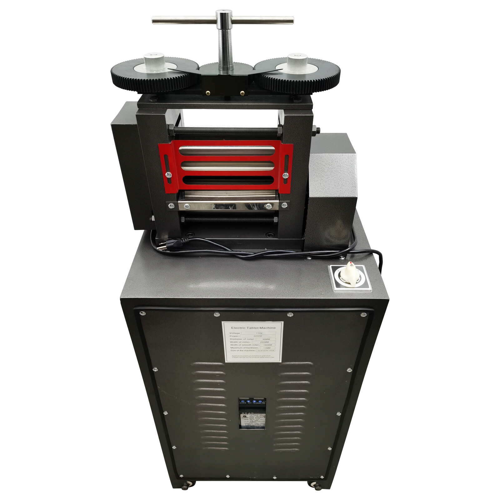 110V 3HP Electric Jewelry Gold Rolling Mill Flat Roll without Wire Groove