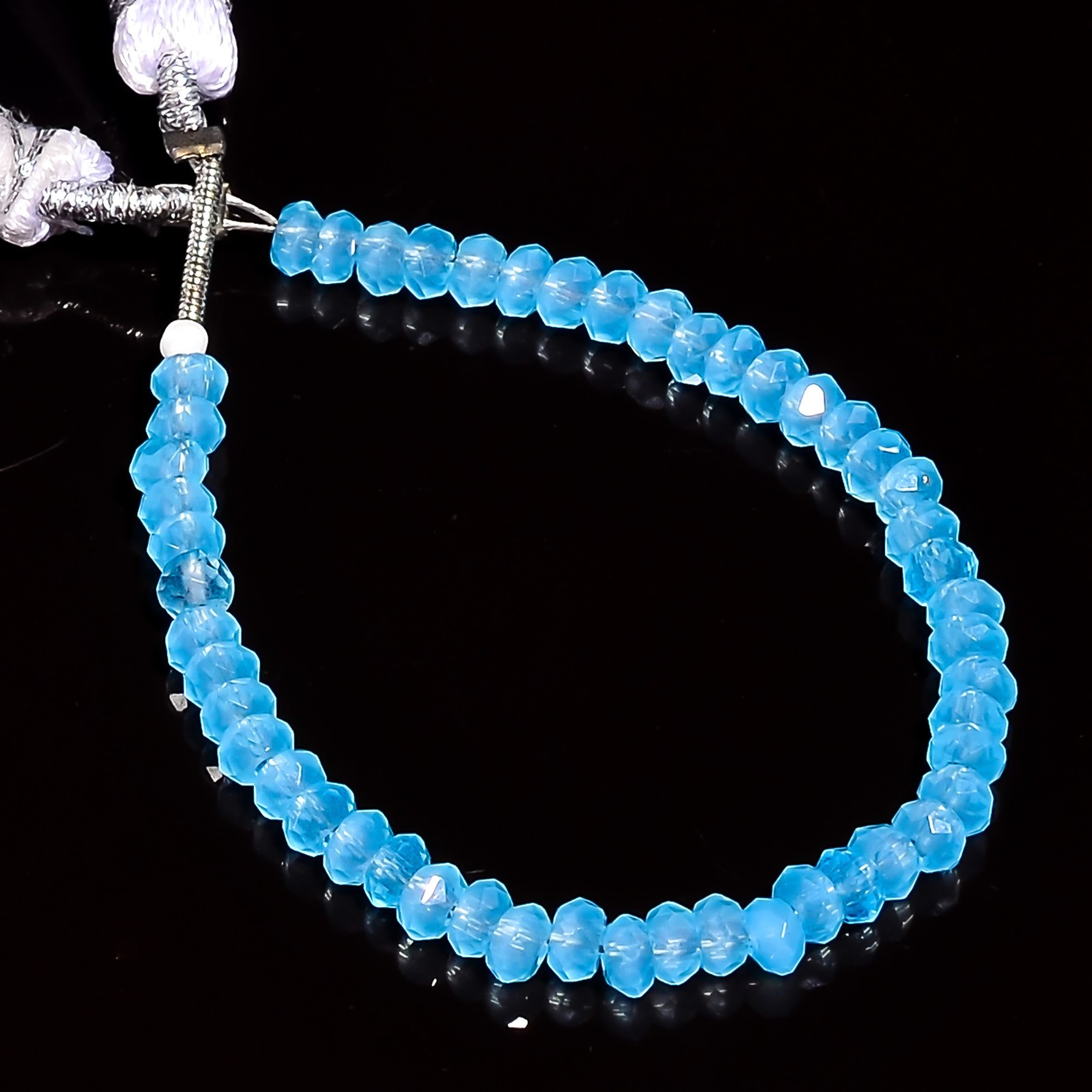 Natural Blue Quartz Gemstone Rondelle Shape Faceted Beads 4X4X3mm Strand 4″ E718