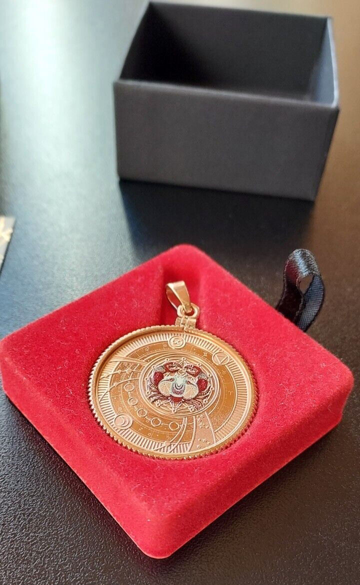 LEO Zodiac Pendant .999 Silver Coin Rose Gold Plated Limited Edition Free Ship