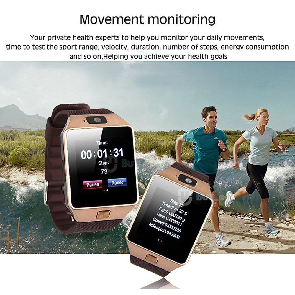 Touch Screen Bluetooth Smart Wrist Watch Phone SIM Card Slot Music Fitness Track