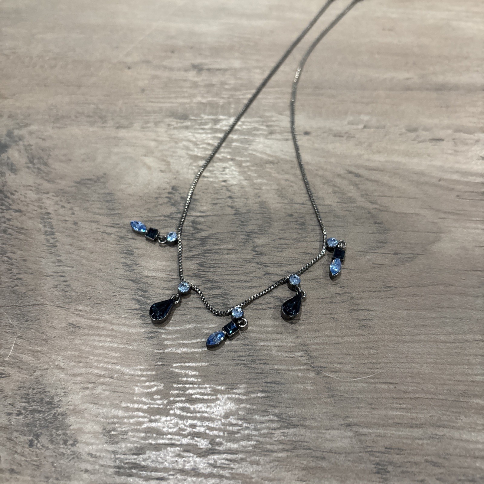 Givenchy Black with Blue Rhinestones Necklace #134