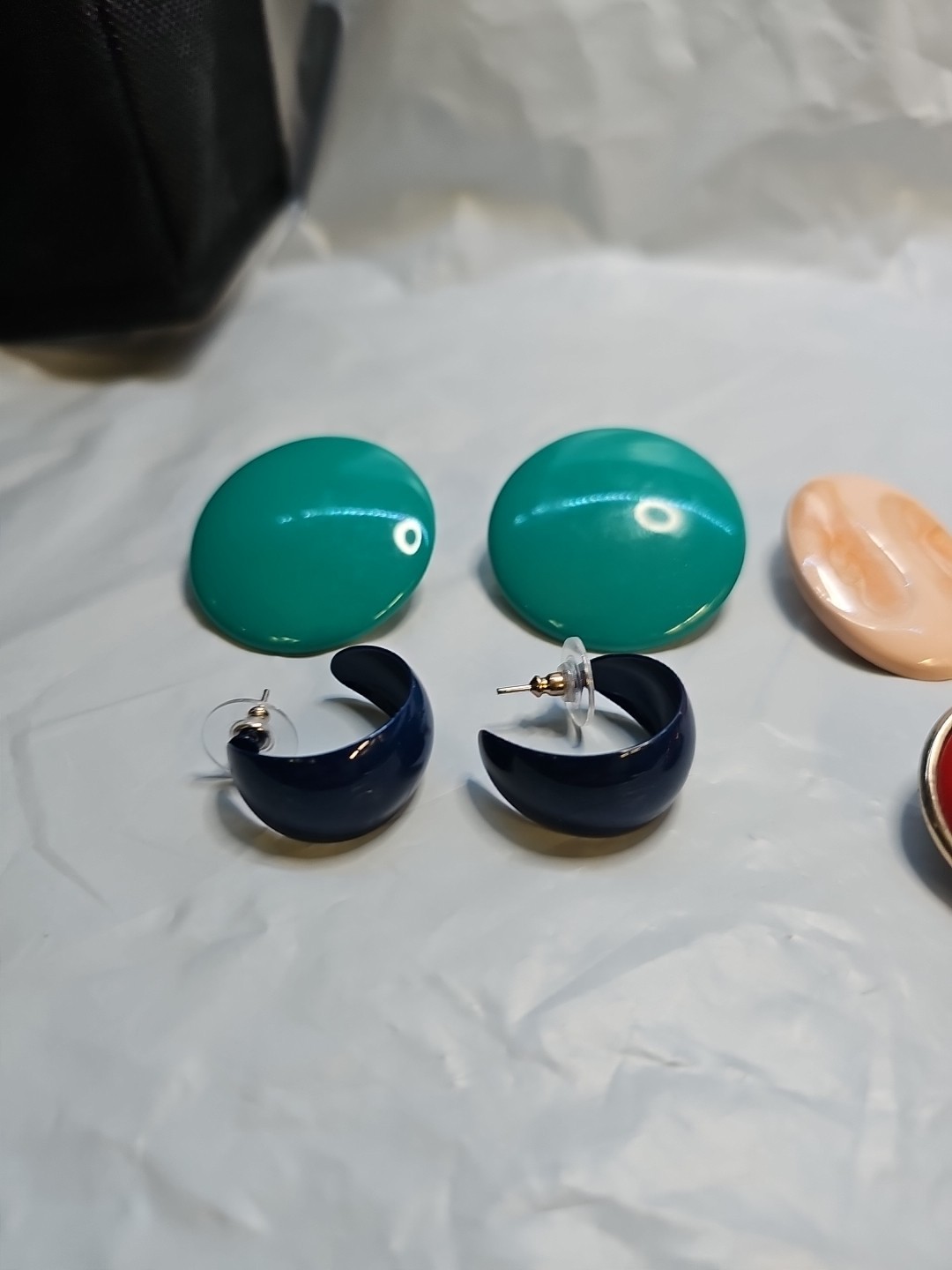 Mixed Lot Of 6 Pairs Vintage To Modern Earrings Various Styles & Materials Lot1