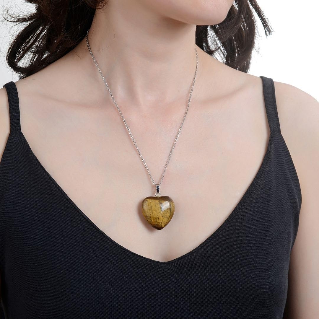 1pc You Are My Only Love Real Natural Gold Yellow Tiger Eye Gemstone Large Heart