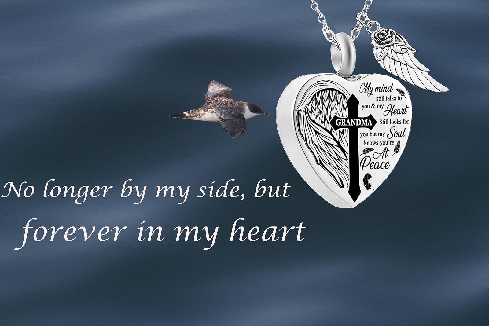 Heart Urn Necklaces for Mom Ashes Cross Angel Wings Cremation Jewelry Stainle…
