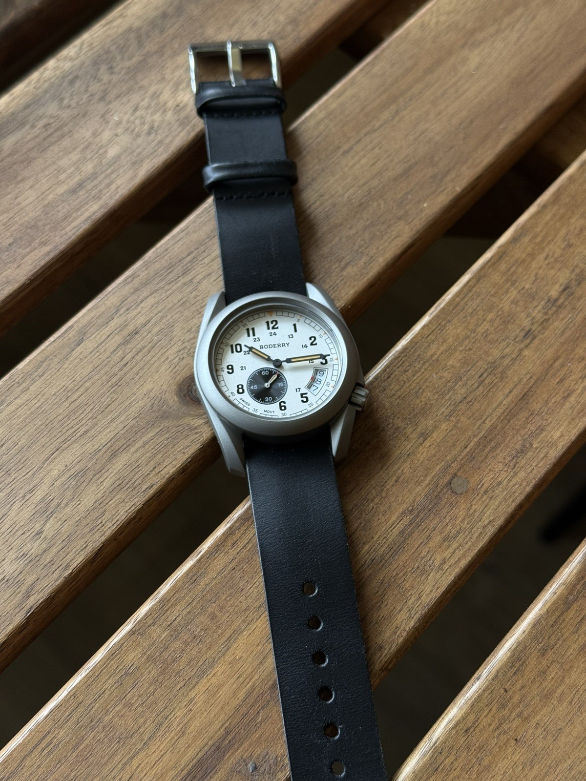 Boderry VOYAGER 38 Titanium Field Watch Swiss Ronda Men’s 100M Waterproof Quartz