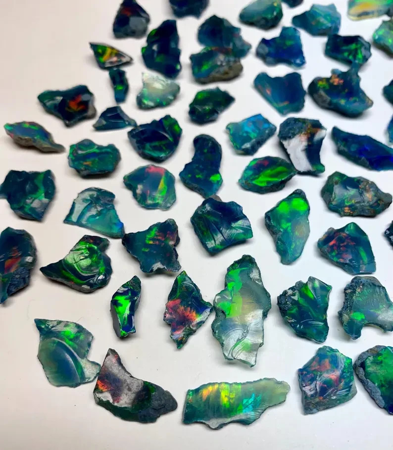 100 Cts Natural Ethiopian Black Opal Rough Welo Opal Multi Fire Raw Gemstones