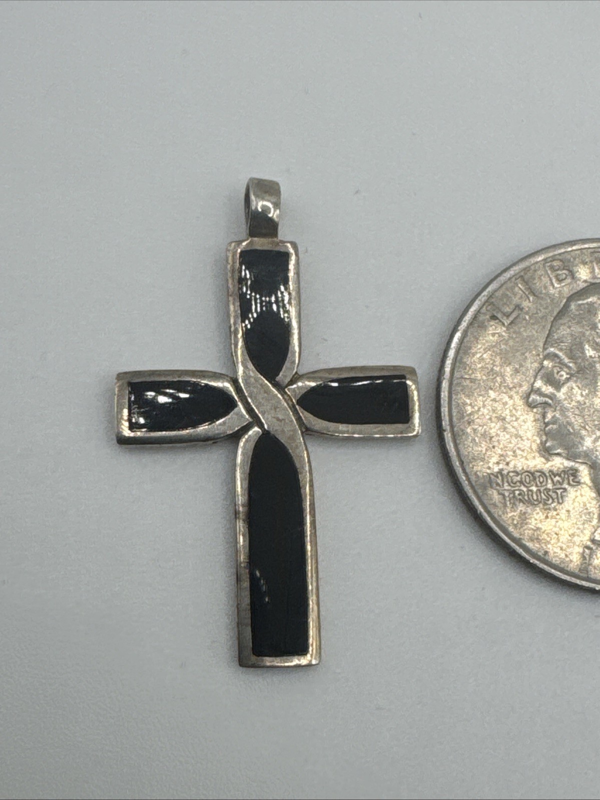 Peter Stone Sterling And Black Onyx Cross