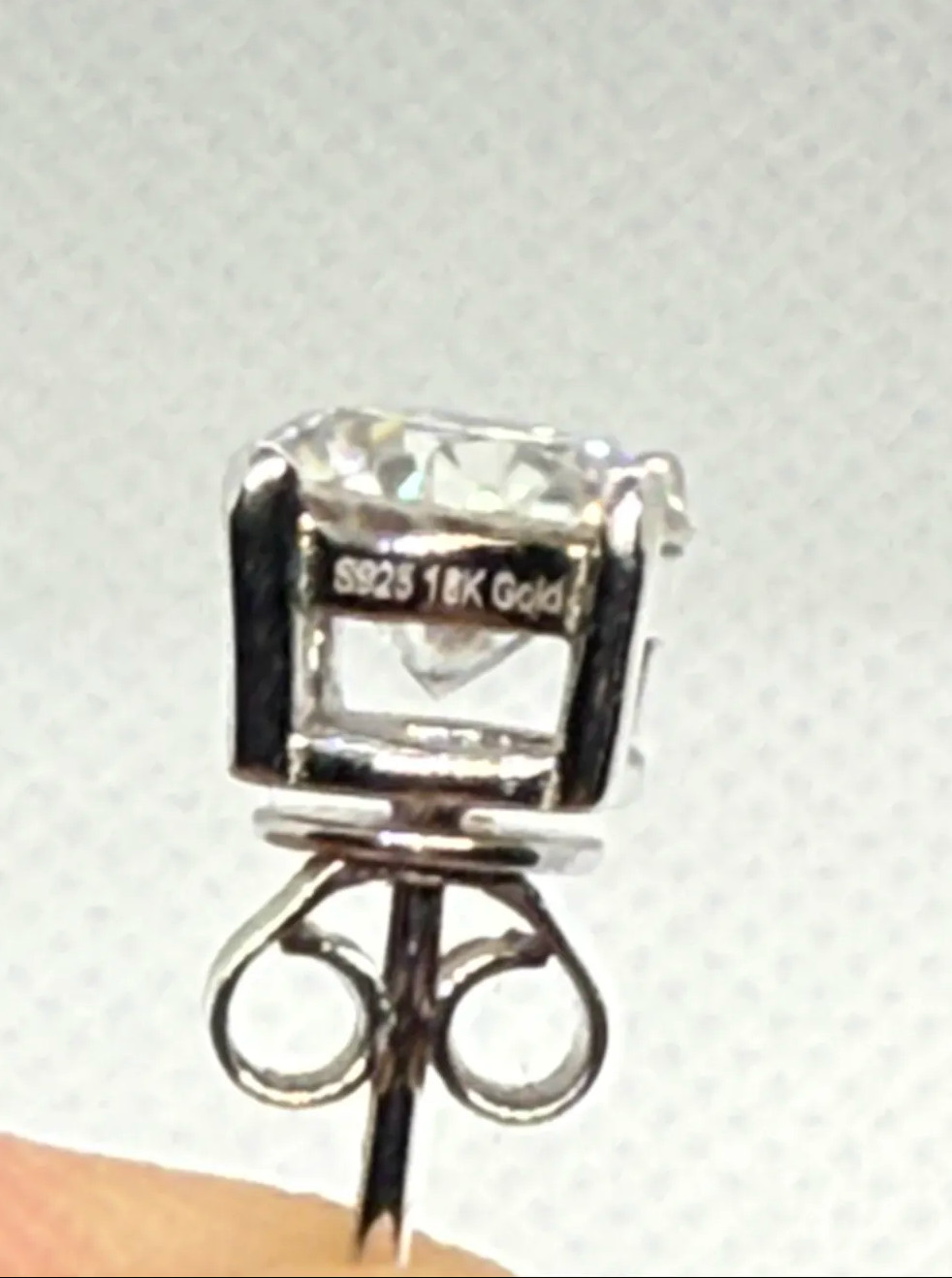 Moissanite 2CT Total Stud Earrings – 1CT Each | 925 Silver, 18K Rhodium White