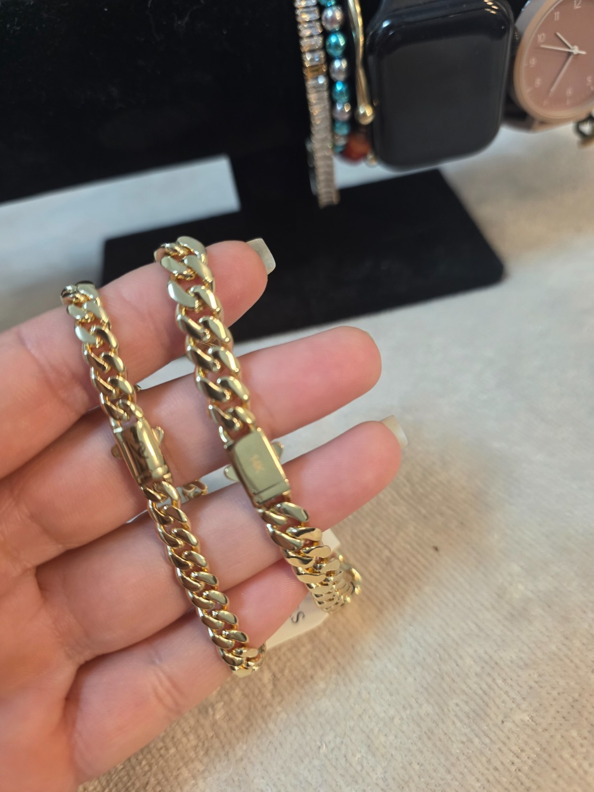 14k Gold Plated Monaco Chain, Bracelet, Anklet Cuban Link 6mm-8mm 7″-24″