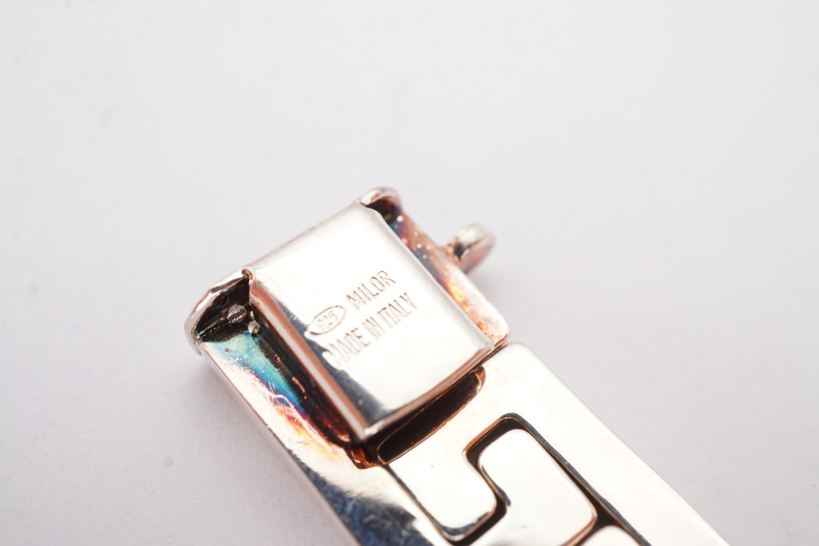 Milor Sterling Silver 925 Greek Key Bracelet 7.25″ Italy