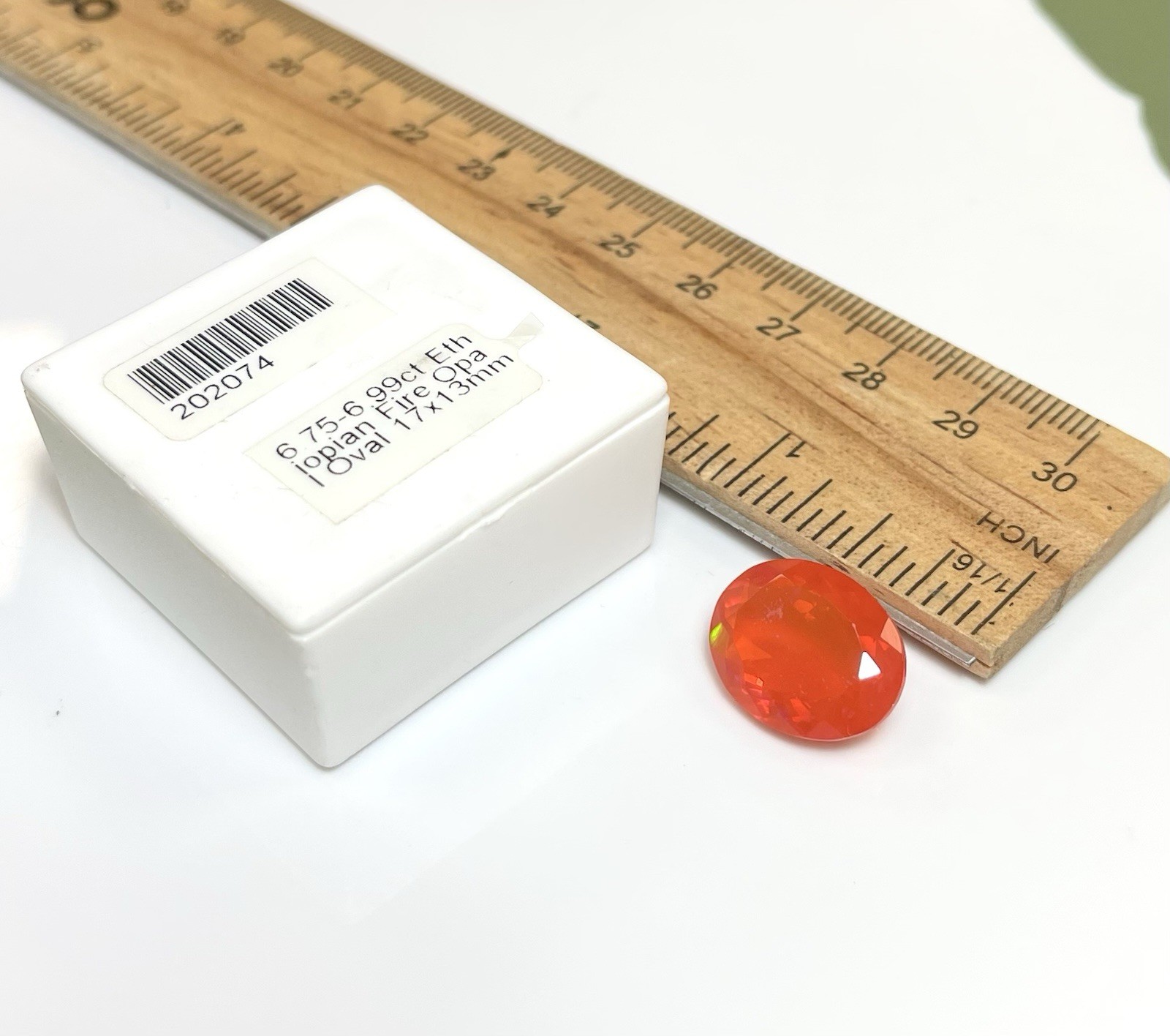 Natural Ethiopian Fire Opal Oval Orange With Play Of Color 7.03ct.