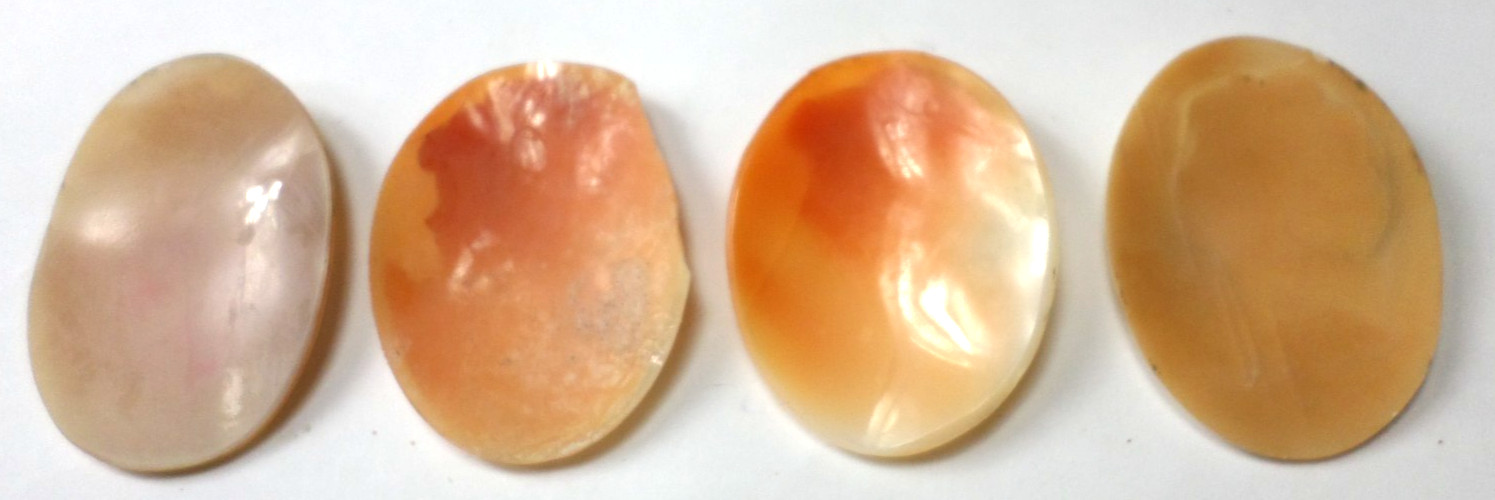 4 Vintage Loose Hand Carved Shell Woman XL Classic Cameos all are 50-52x37mm