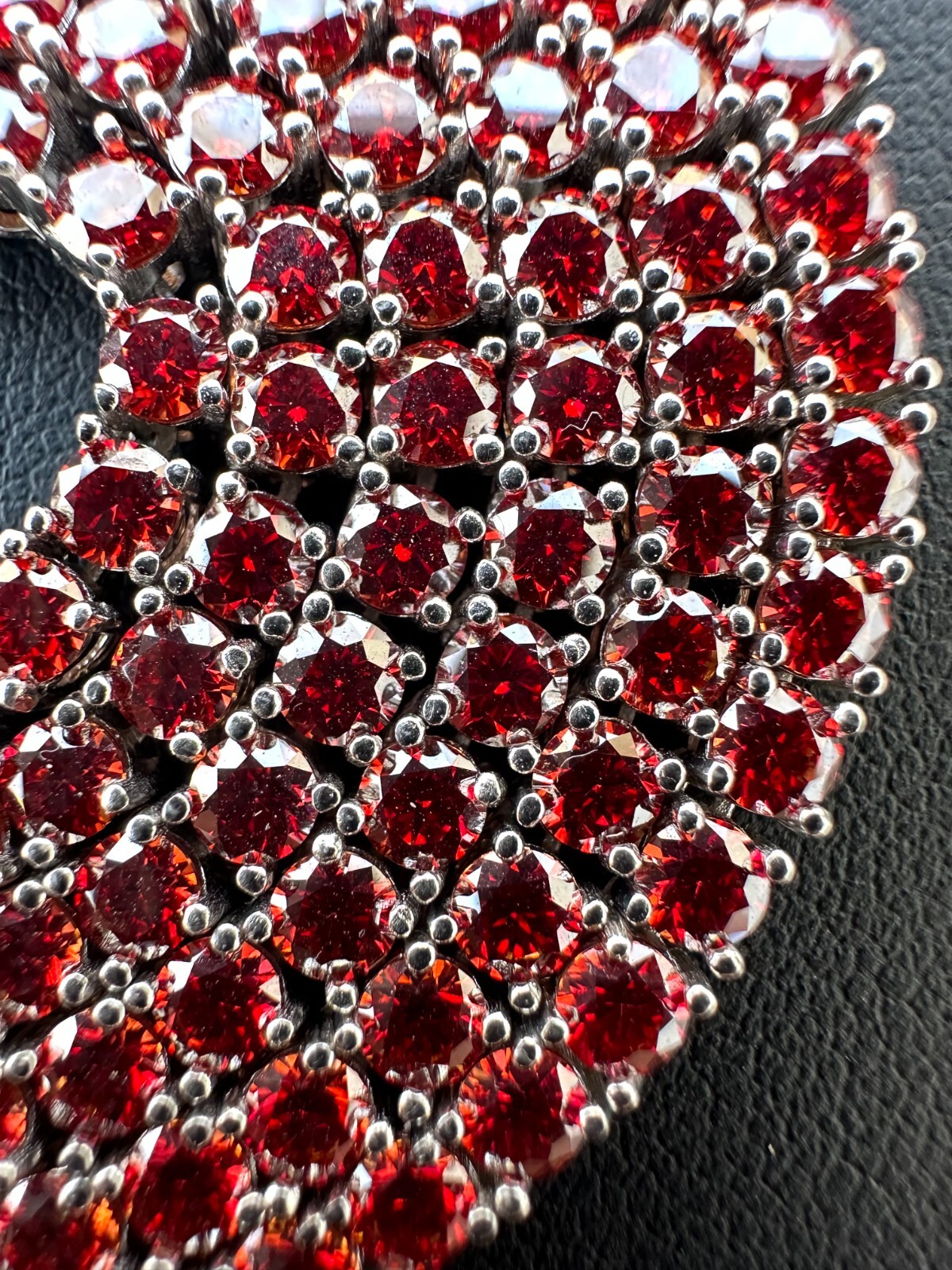 Real Ruby Red MOISSANITE 3mm Tennis Chain 925 Silver Iced Necklace Pass Test