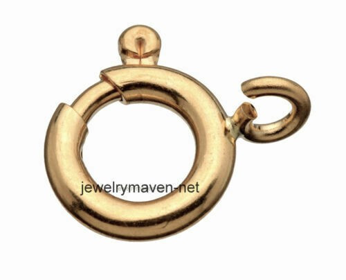 (5) FIVE PACK 4mm TINY 14k Yellow Solid Gold Spring Ring Clasp OPEN Jump USA