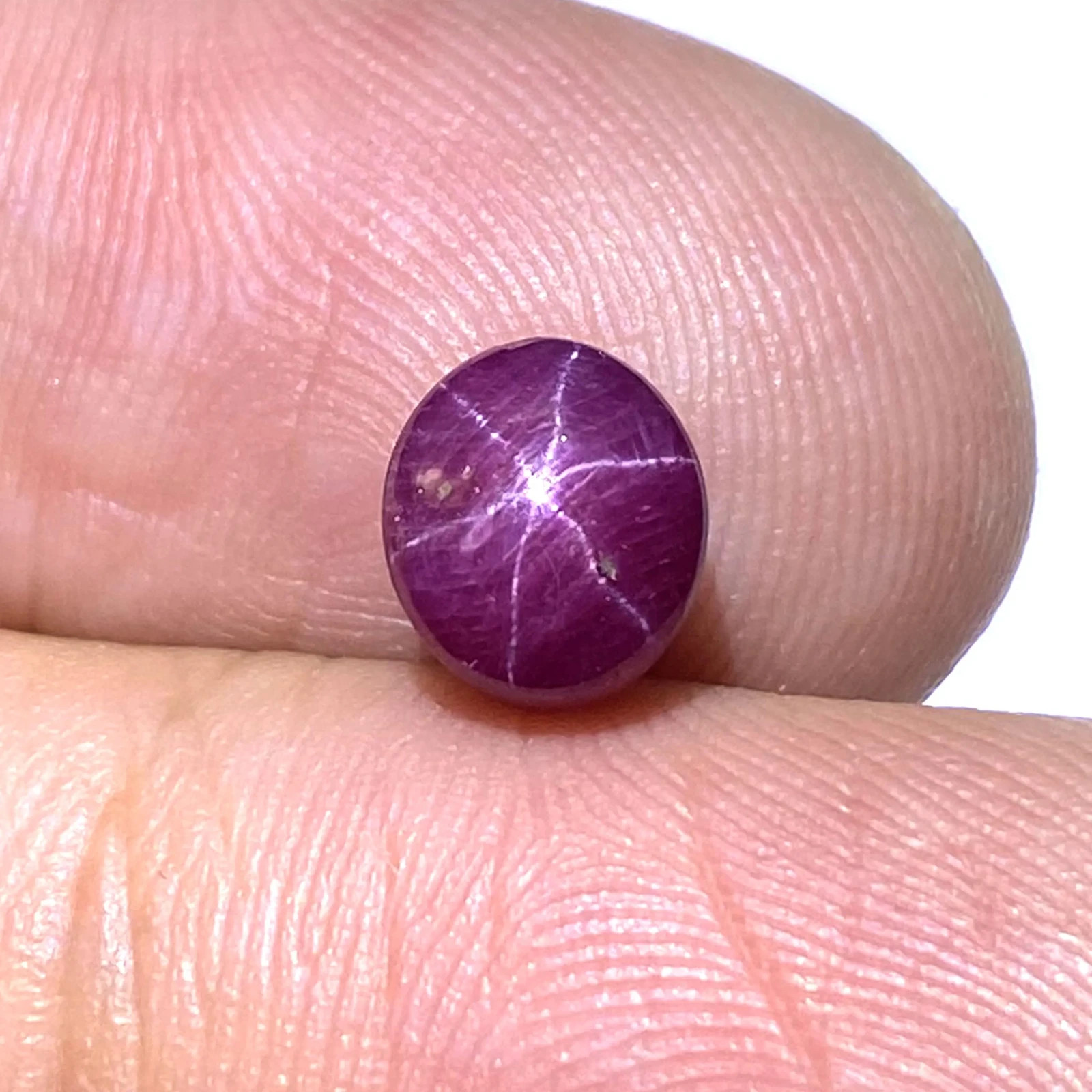 2.3 Cts Natural Six Rare Red Star Ruby Cabochon Gemstone Red Star Ruby Oval