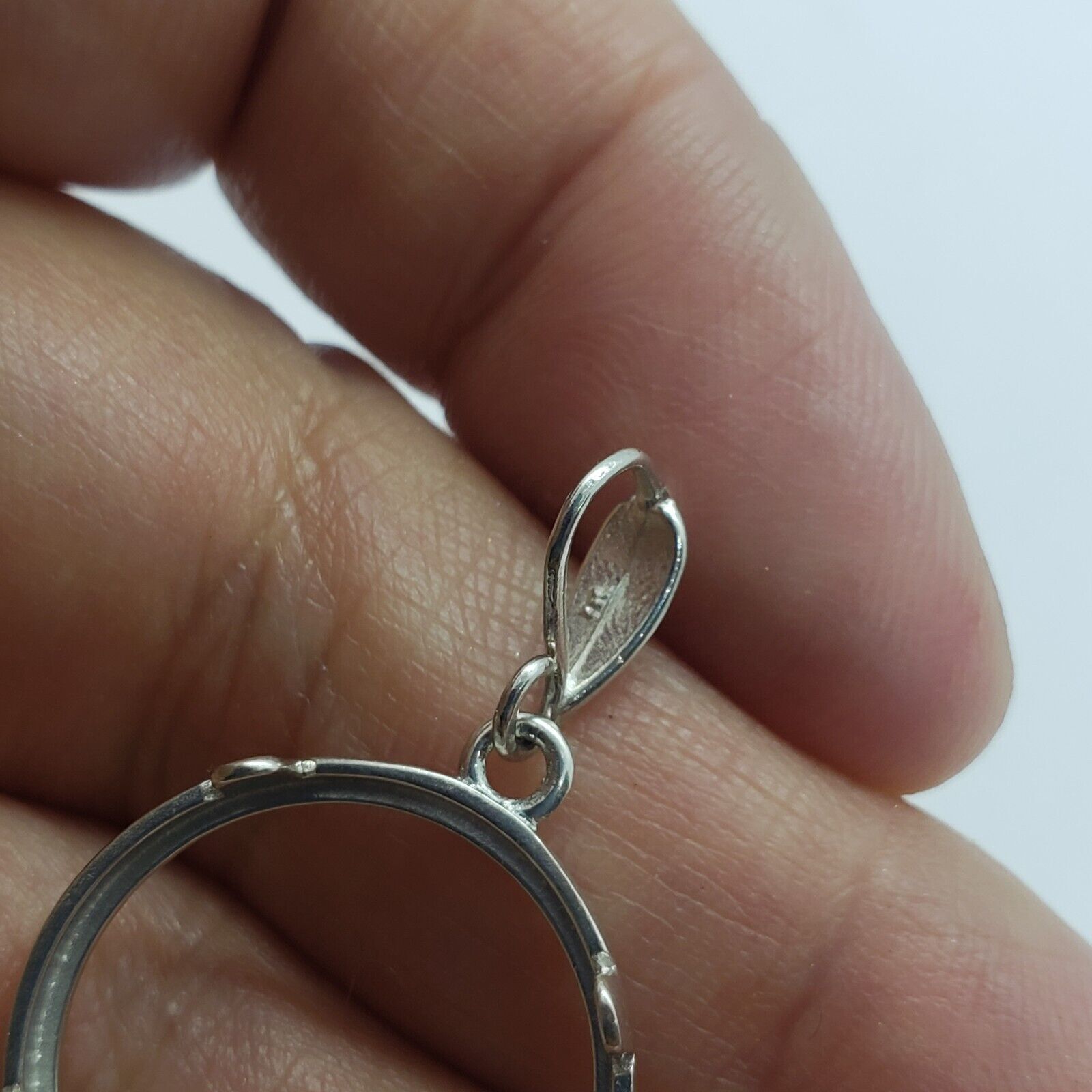 925 Sterling Silver Diamond Cut Bezel 22mm Coins Prong Back 5 Cent Nickel Coin