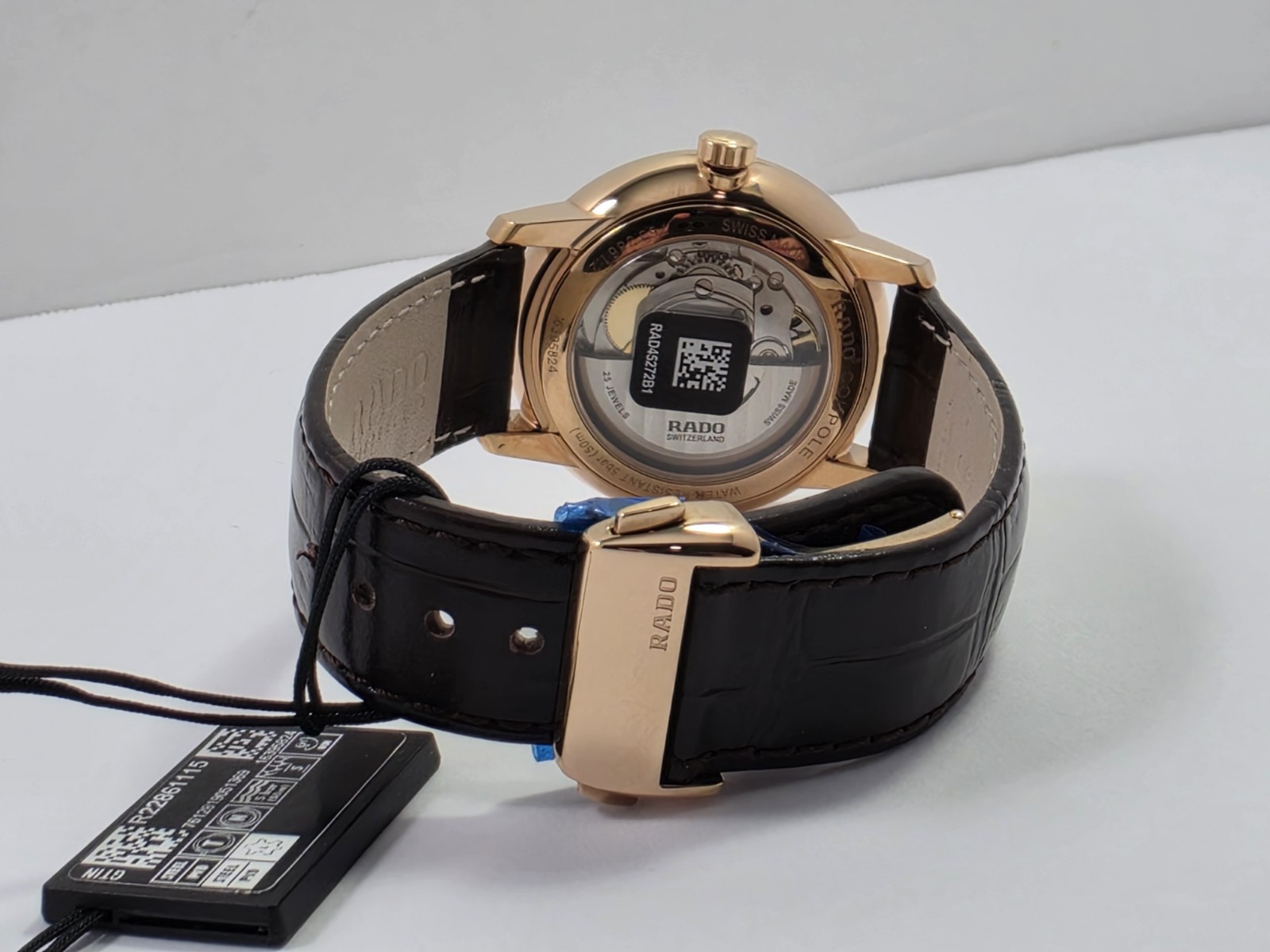 Rado Coupole SWISS Automatic Rose Gold Brown Leather Strap Men’s Watch R22861115
