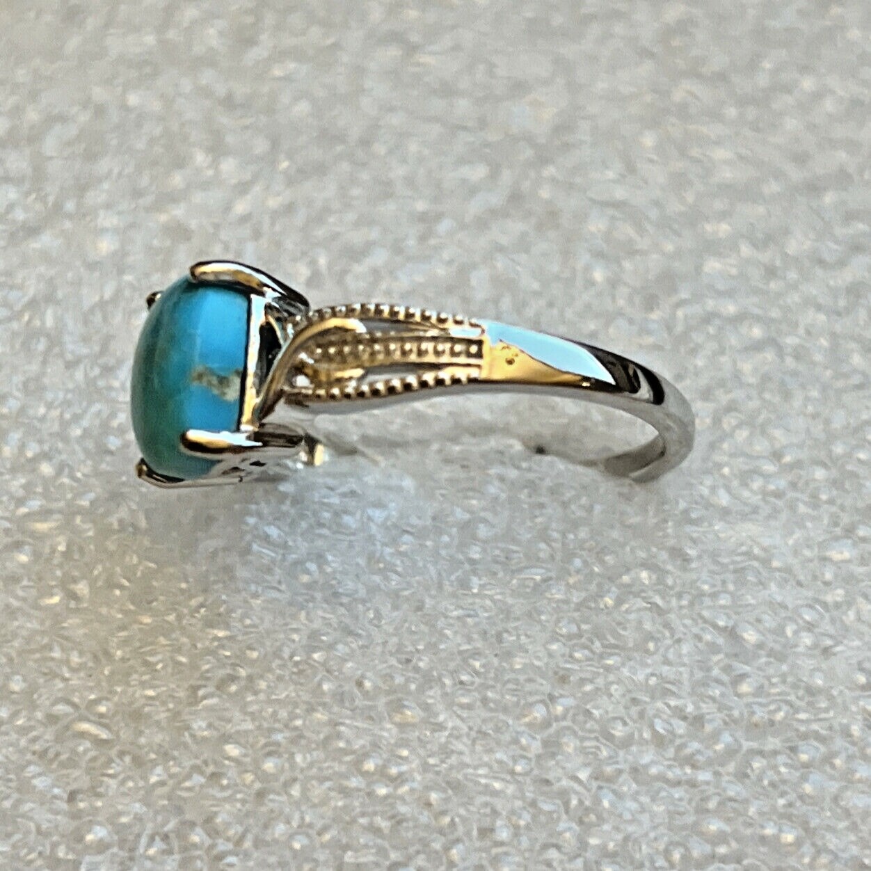 South Hill Turquoise Ring in Platinum Over Sterling Silver (Size 9.0) 2.10 ctw