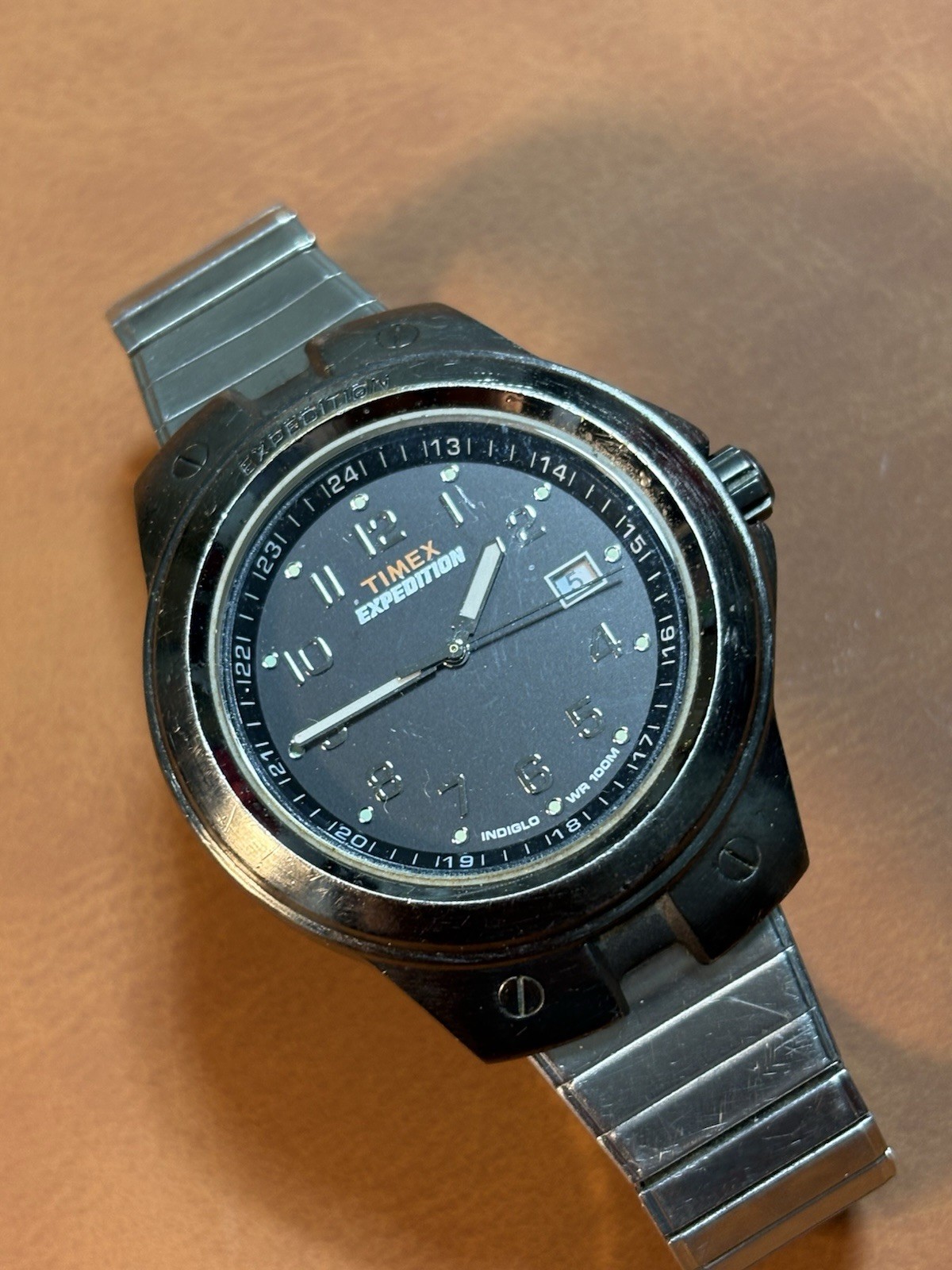 Timex Expedition Indiglo WR100M Men Quartz Watch 42mm,Expandable Band,Untested