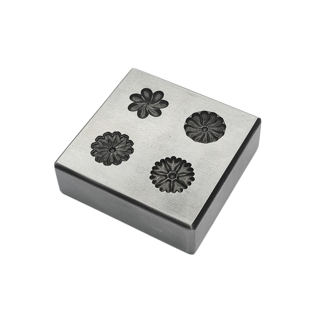 4 Designs Assorted Shapes Impression Die Shot Plate | Silversmith Tools