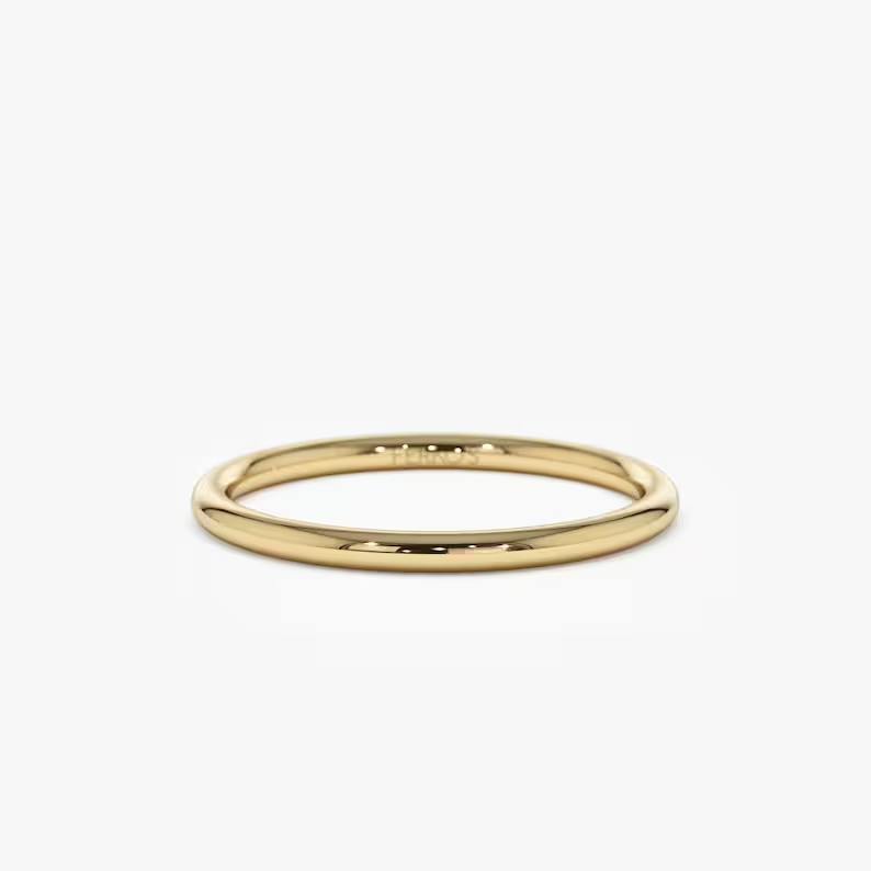 14K Solid Gold Wedding Band 1.5 MMDainty Stacking RingSimple Spacer Ring