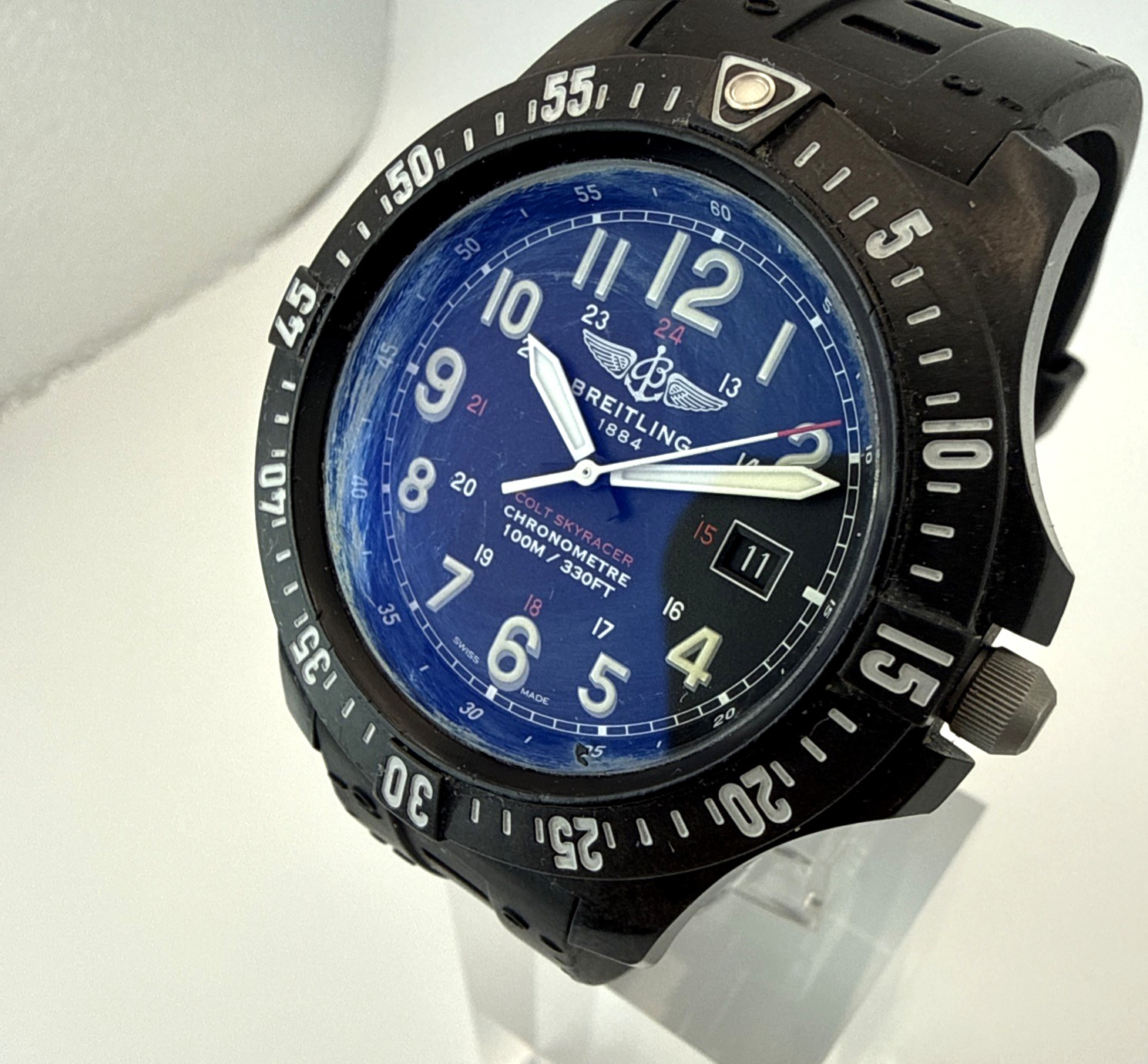 🔥BREITLING Colt Skyracer X74320 Brightlight case Quartz Men’s Watch #W291 Black