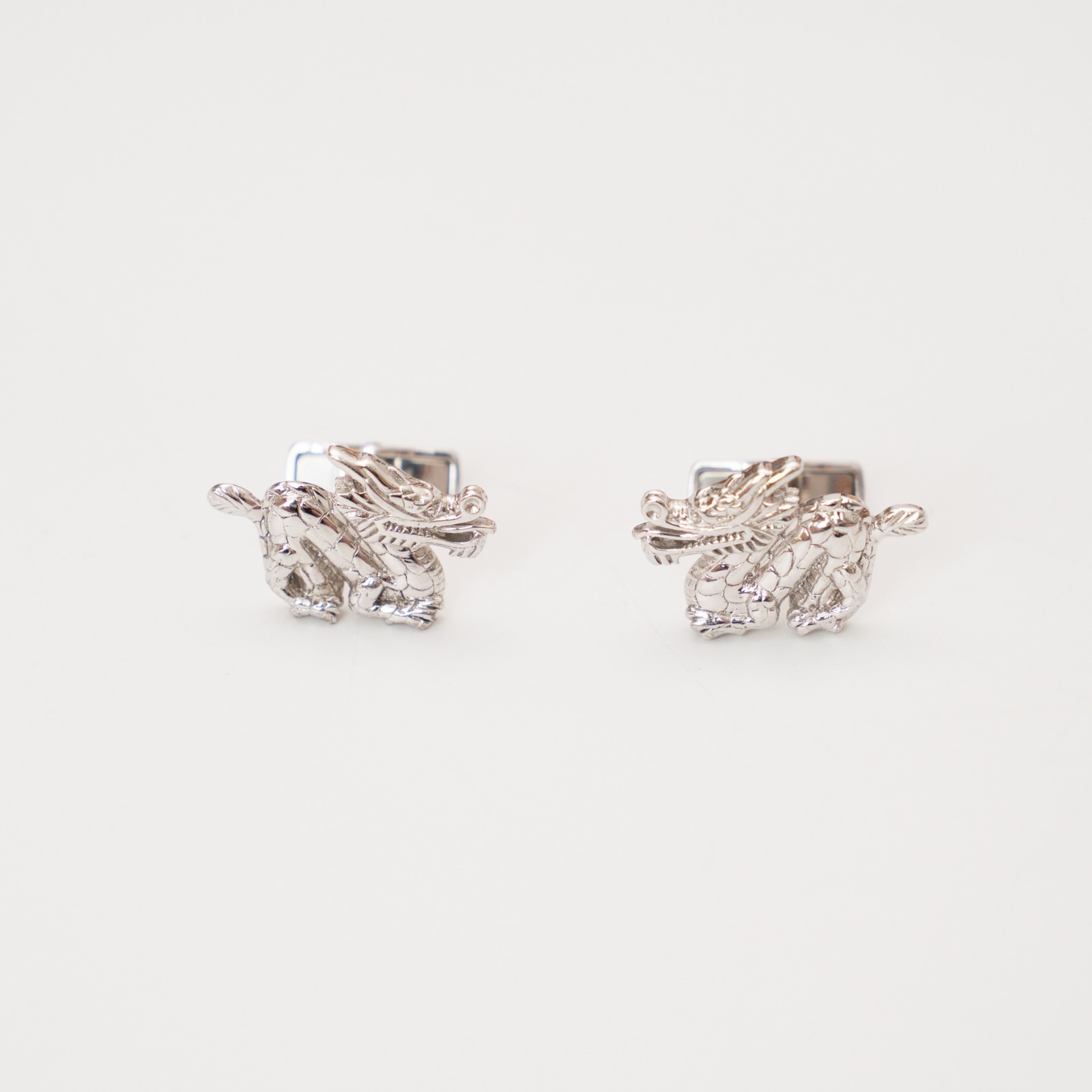 dunhill Cufflinks — Eastern Dragon Motif — Sterling Silver 925 — Hallmarked —
