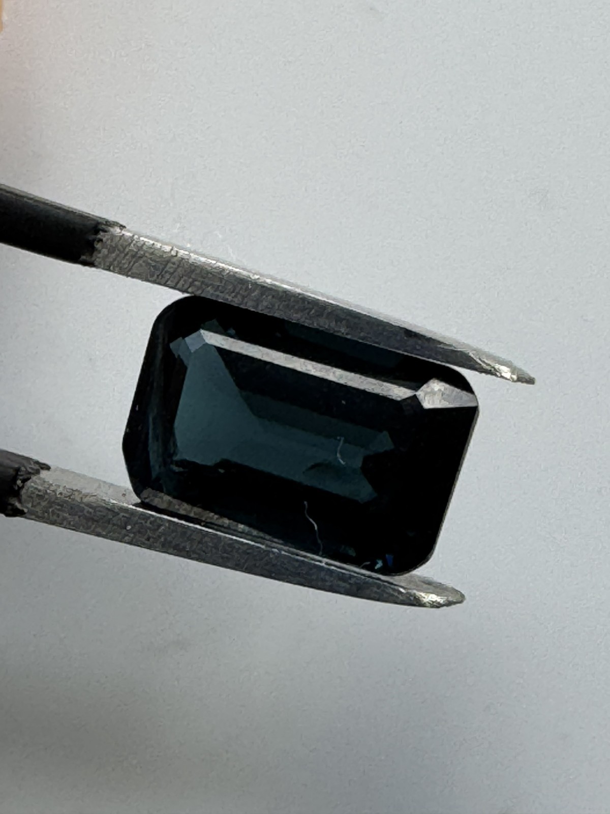 INDICOLITE TOURMALINE. Dark Neon Blue Octagon, VSI. 8.8 X 5.5 mm, 1.85 Carats.