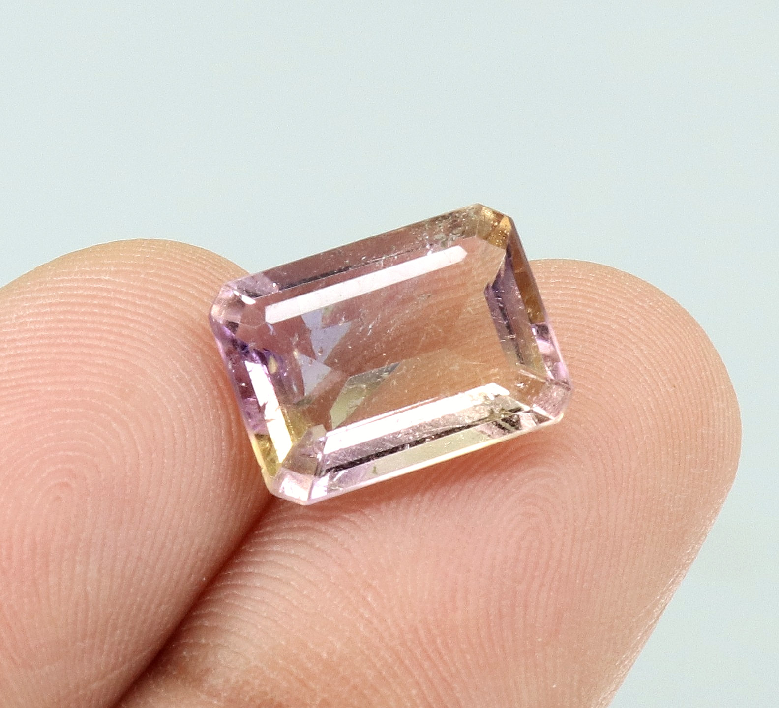 Natural Bolivia Ametrine Bi-Color 4.10 Ct Untreated Certified Loose Gemstone