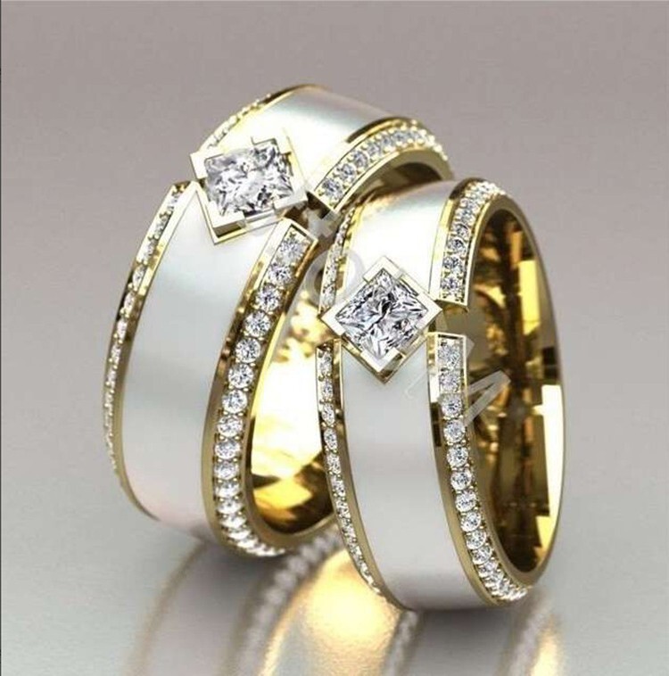 Elegant 2CT Simulated Diamond Ring – 14K Gold Plated Unisex Fashion Ring