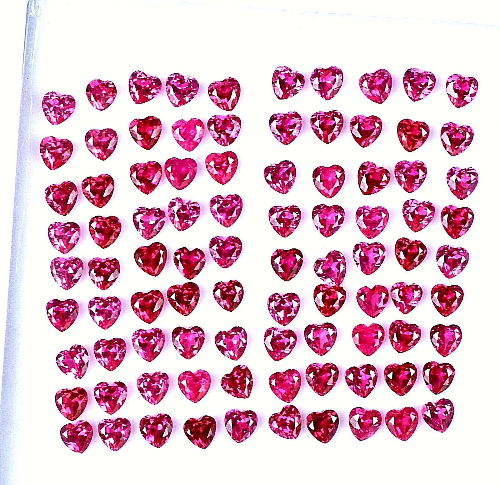 125 Pcs Natural Pink Mogok Ruby 5.00 MM Heart Certified Treated Loose Gemstone