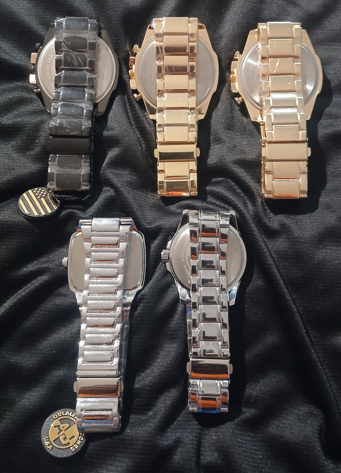 Men’s AJ Brand 5 Watch Stainless Steel Lot. Brand New 53MM AND 45MM