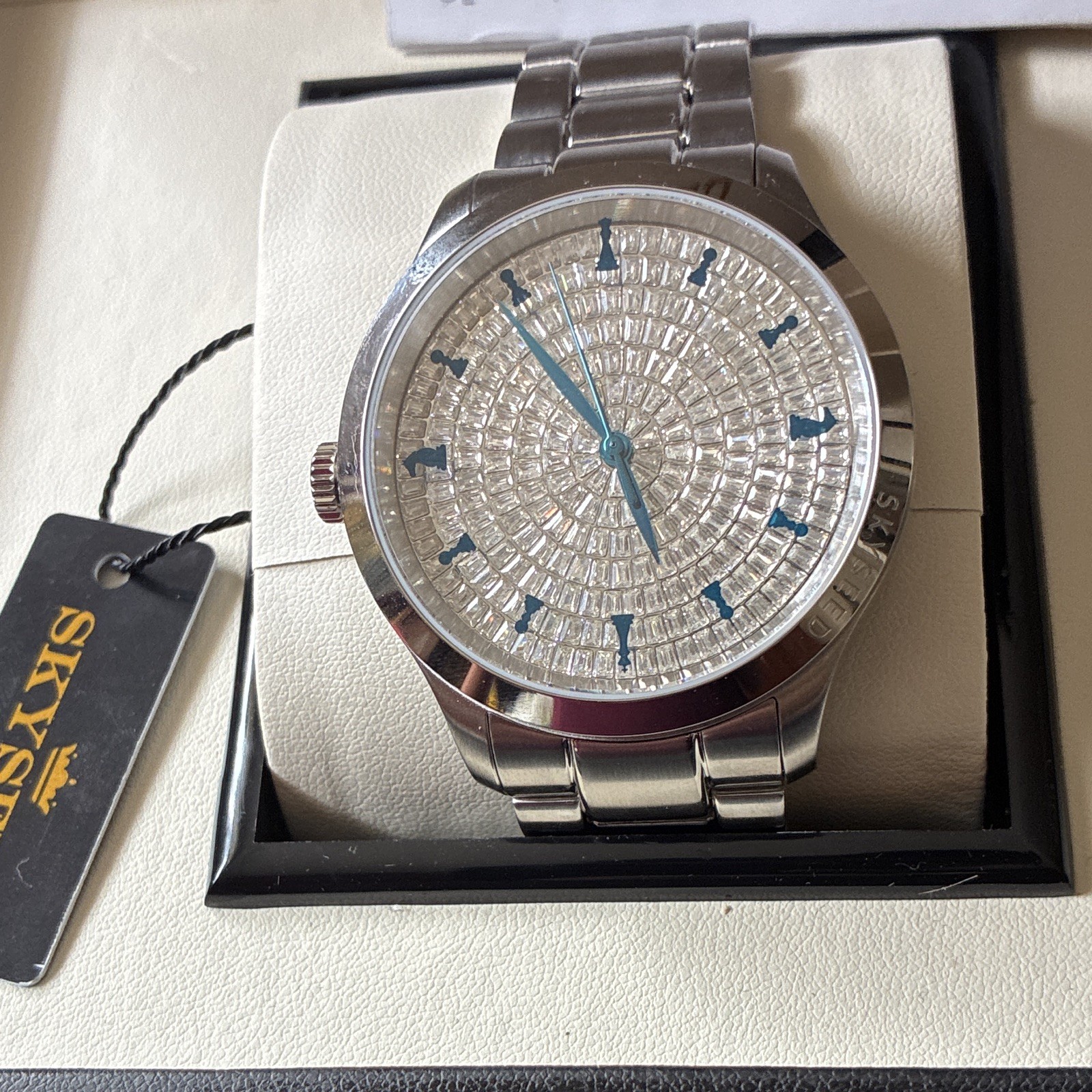 SKYSEED Men’s Automatic Silver Dial Stainless Steel Bracelet 43mm WR30 w/ Box