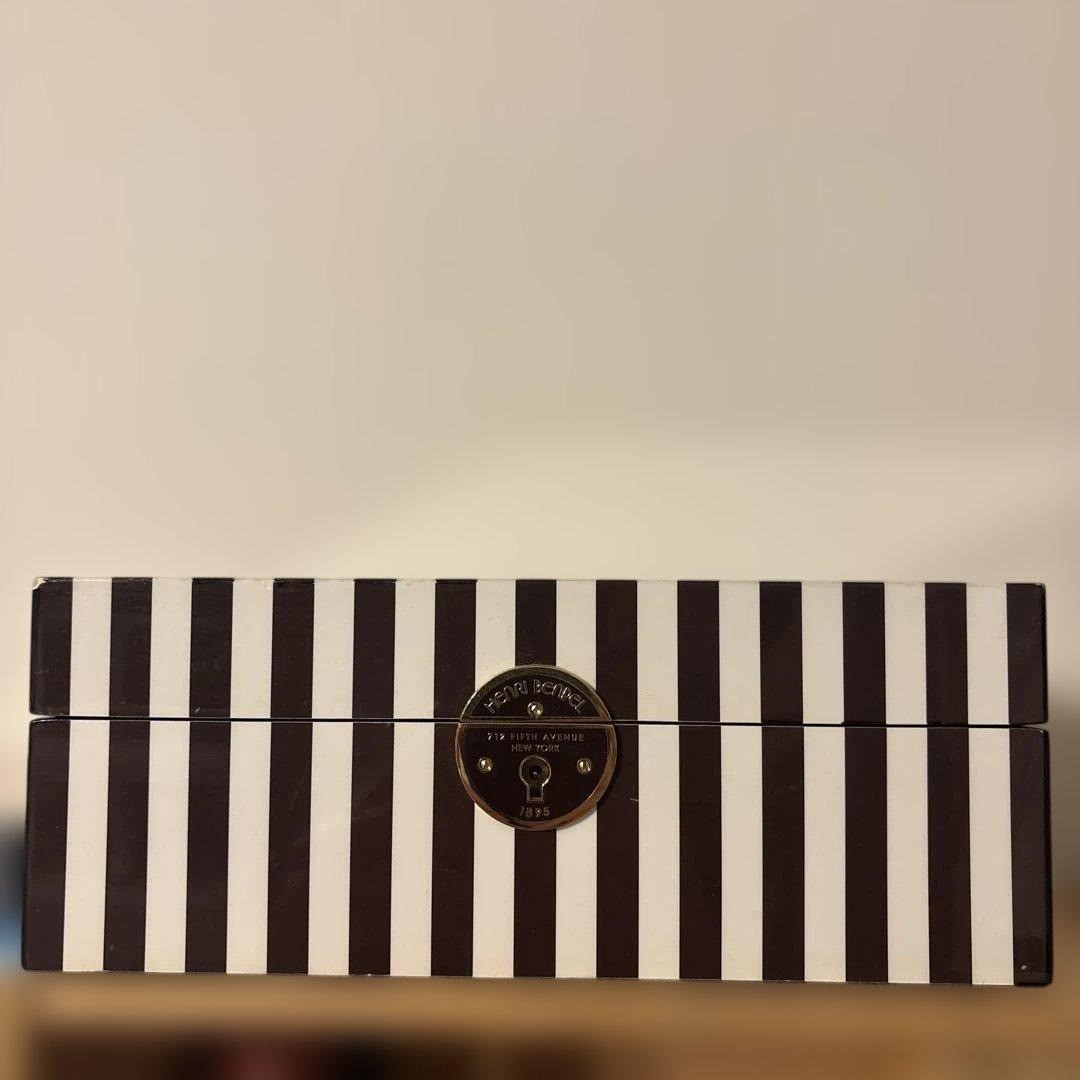 Rare Henri Bendel New York Jewelry Box Case Vintage stripe