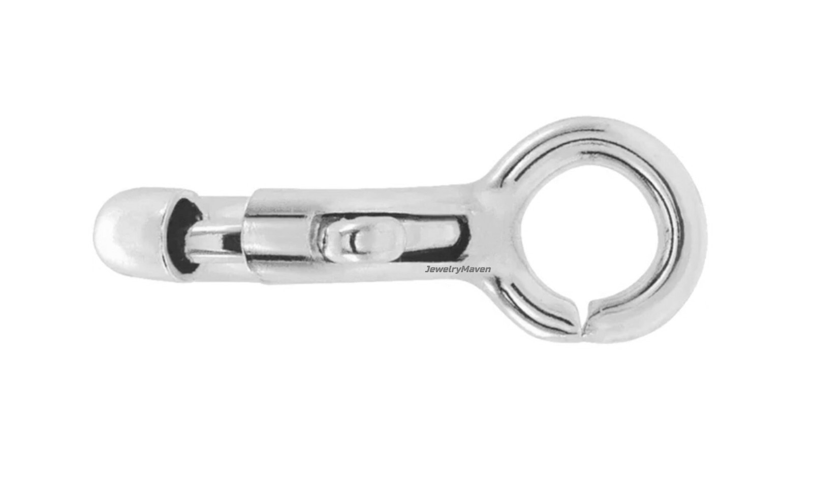5mm STANDARD WEIGHT 14k White Solid Gold Spring Ring Clasp OPEN Jump RHODIUM USA