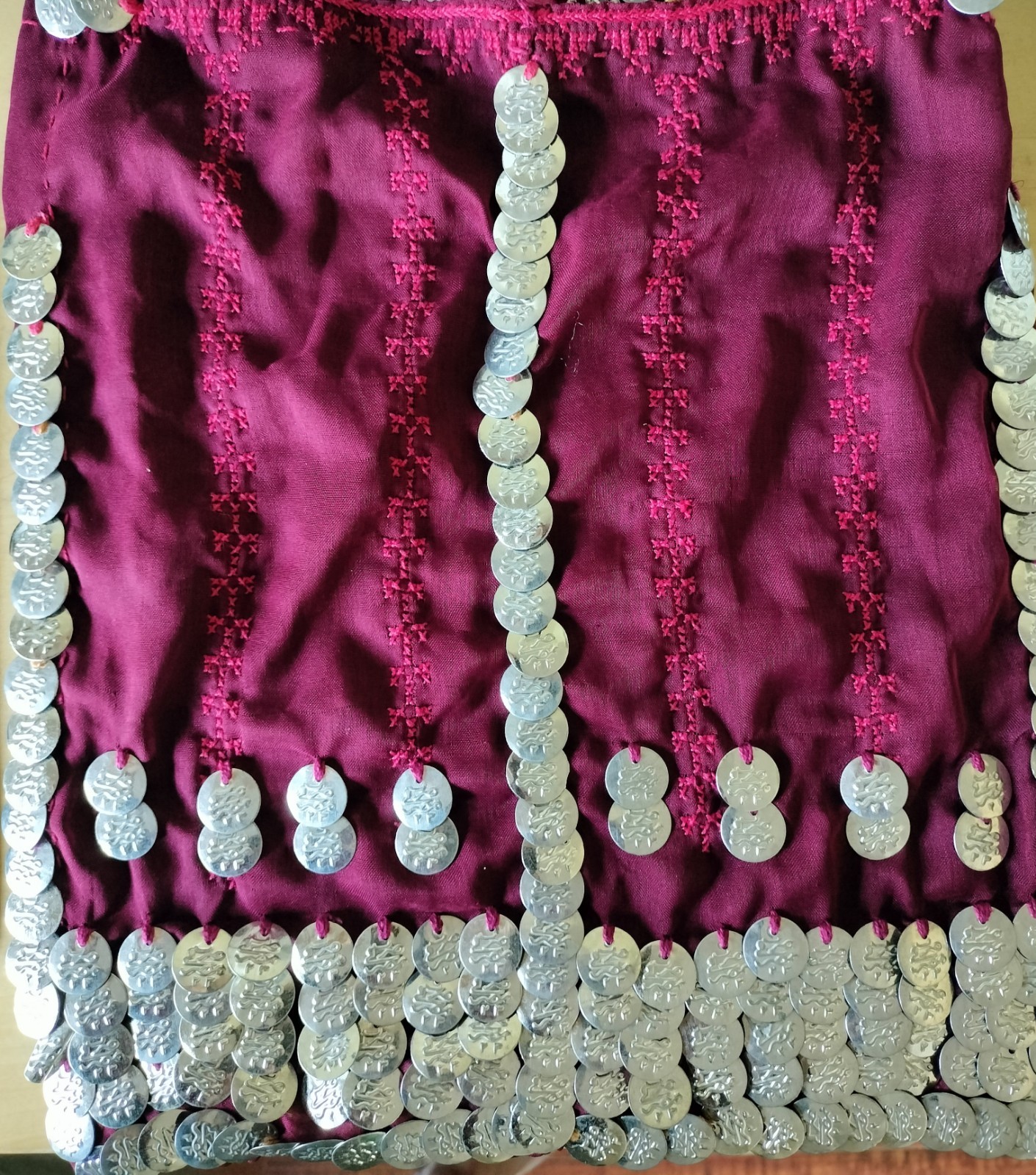 Arabic Middle Eastern Belly Dancer Mask Veil w Metal Coins – Imported