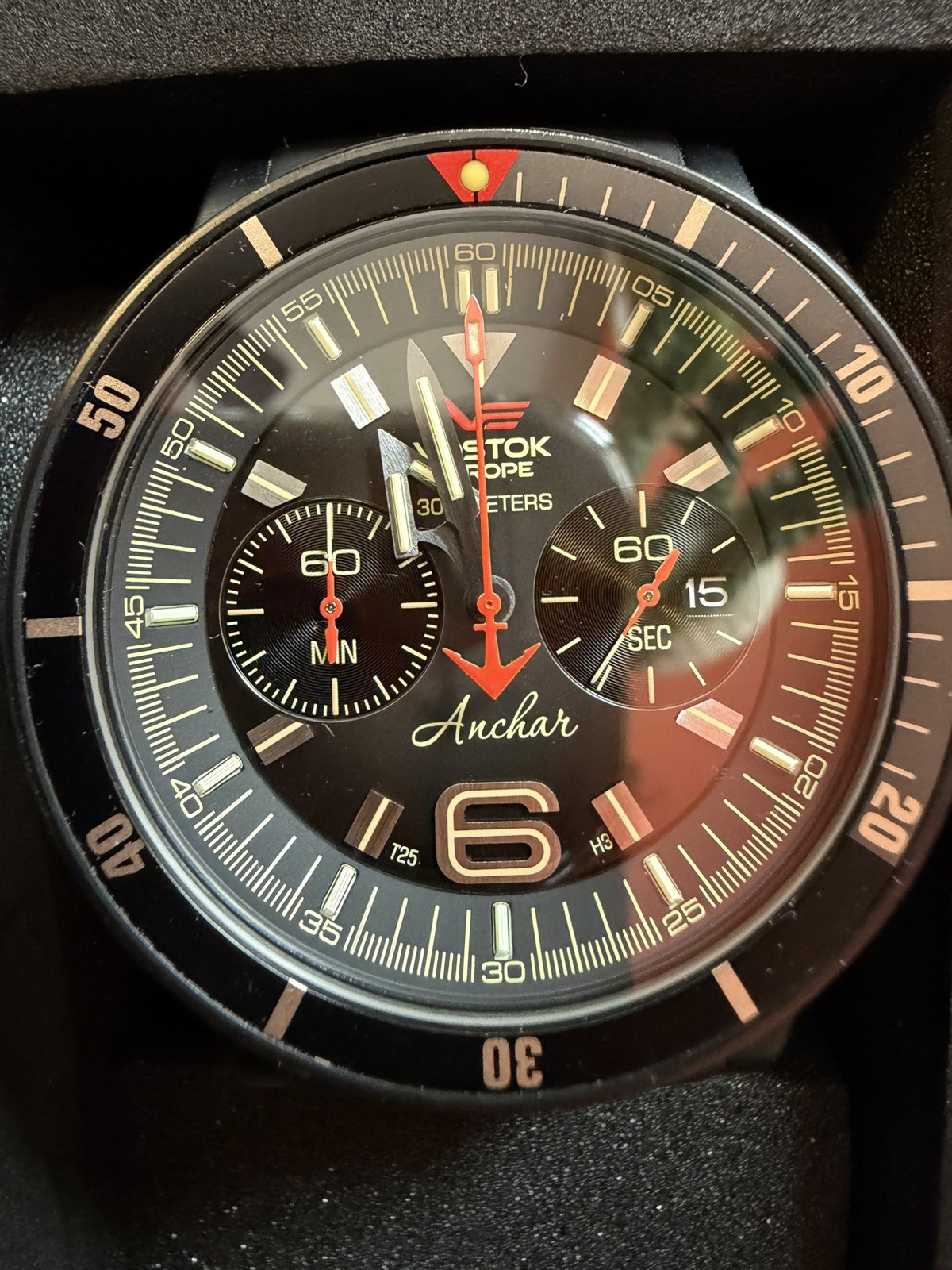 Vostok Europe Anchar Dive Watch Men’s Watch Black Red 6S21/510C582