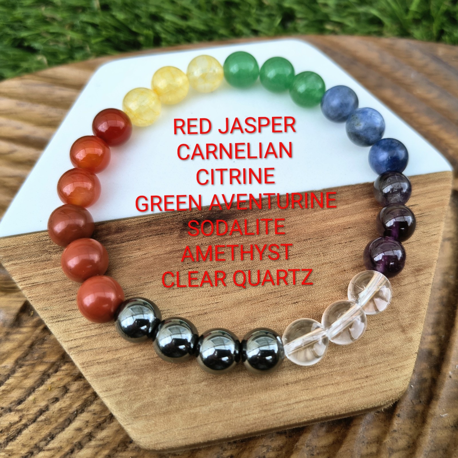 Optimal Balance Chakra bracelet: Red Jasper, Carnelian, Citrine, Aventurine…