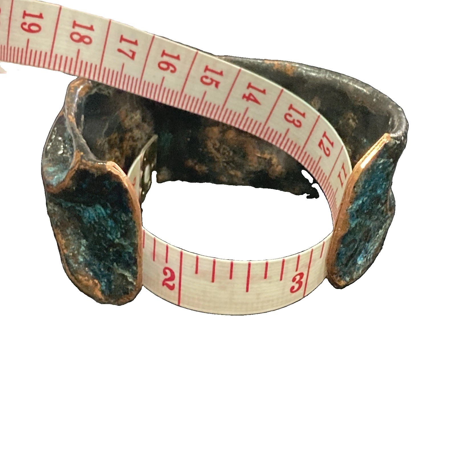 Wide Blue Patina Textured Copper Cuff Bracelet, size 6 to 6 1/4