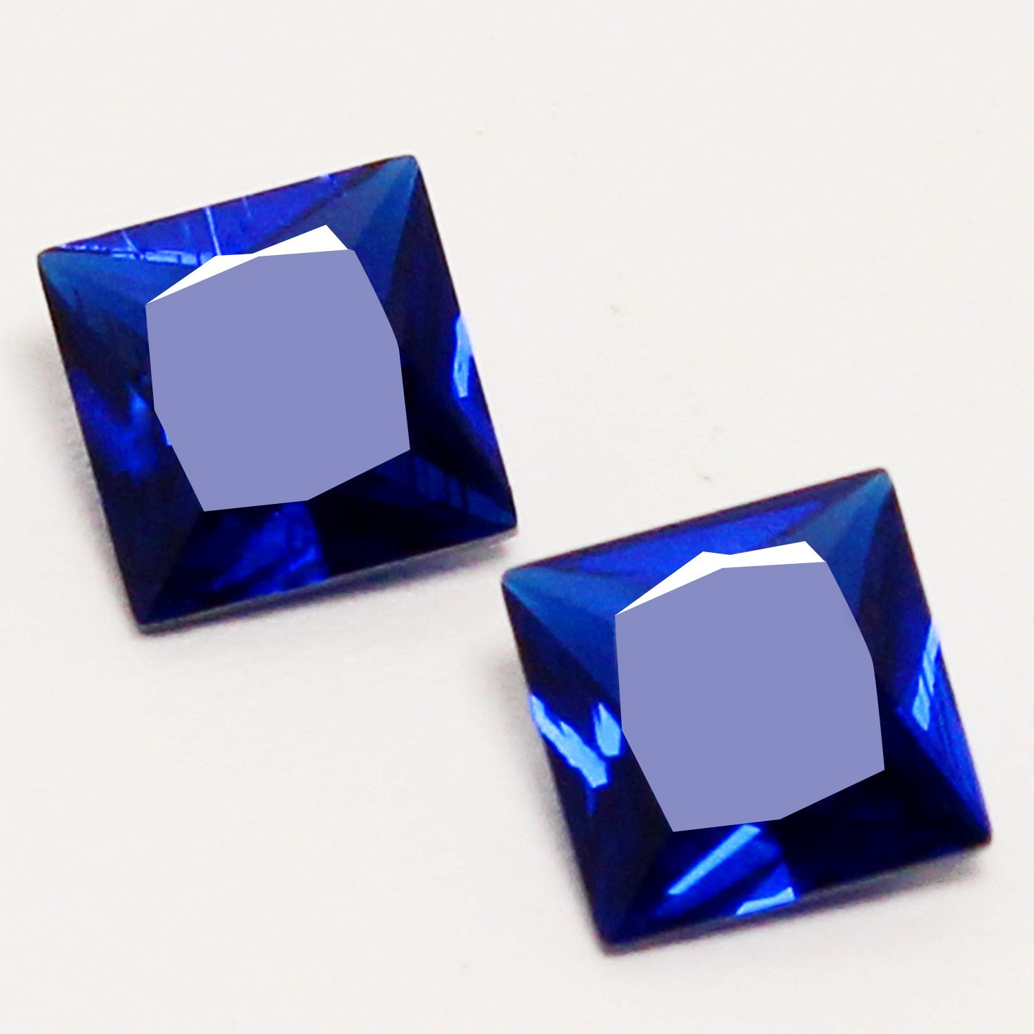 Natural Certified Ceylon Blue Sapphire 10.00 MM Princess Cut Pair Loose Gems