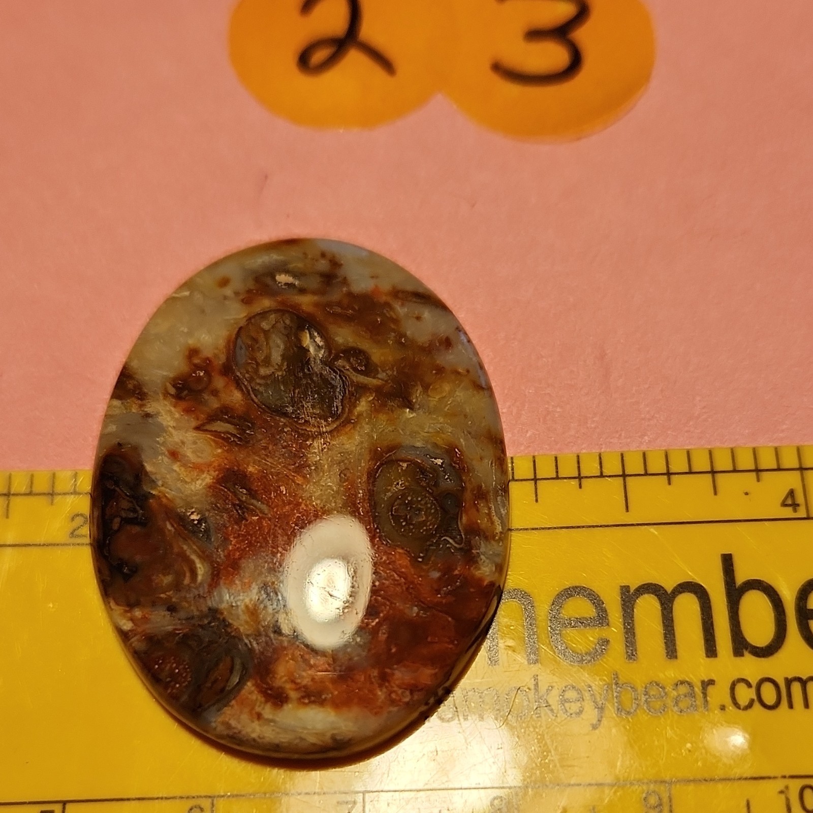 Polished Oval Jasper Cabochon Loose Gemstone Opaque Brown Gray White 1pc