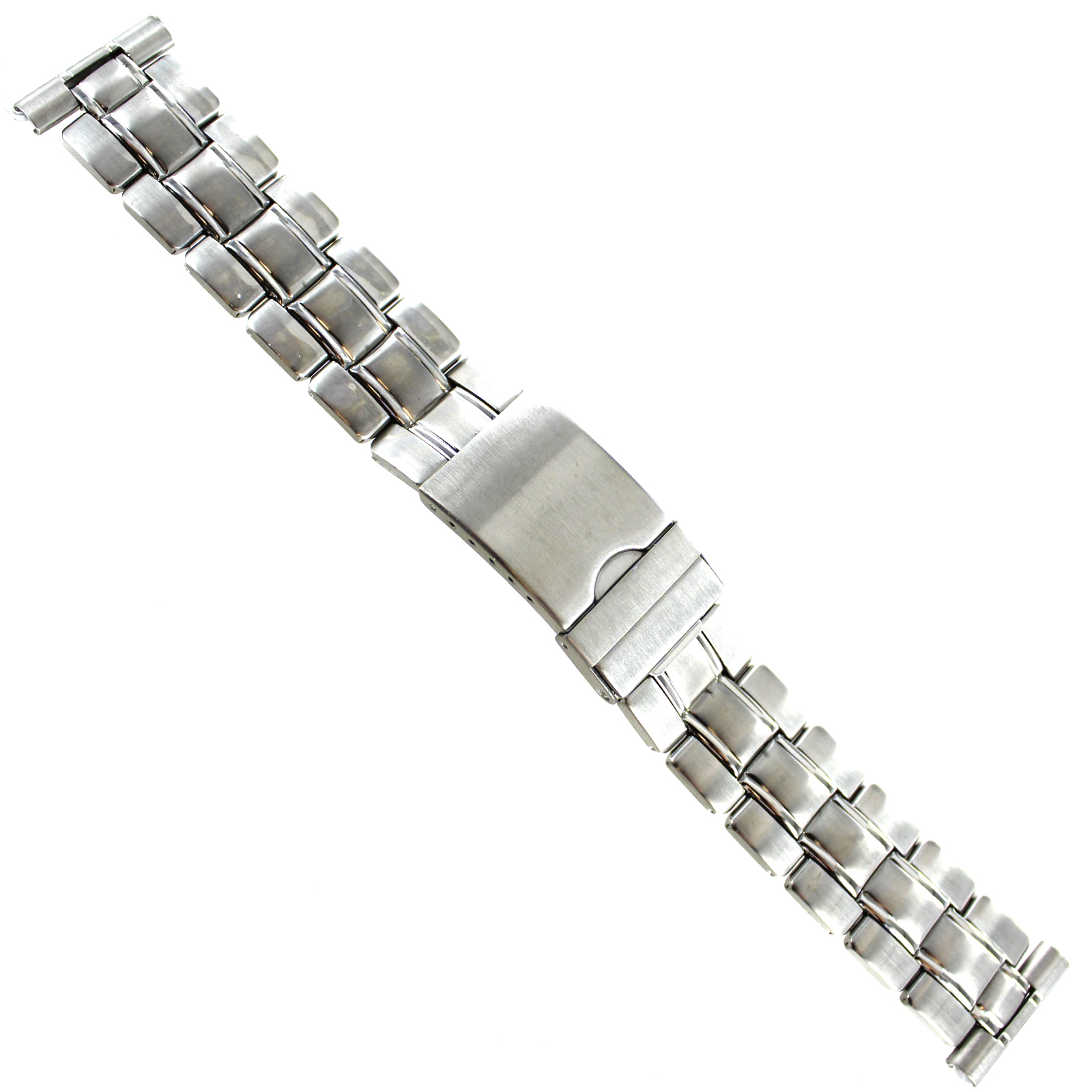 20mm Morellato Stainless Steel Semi-Solid Link Fold Over Clasp Safety Watch Band