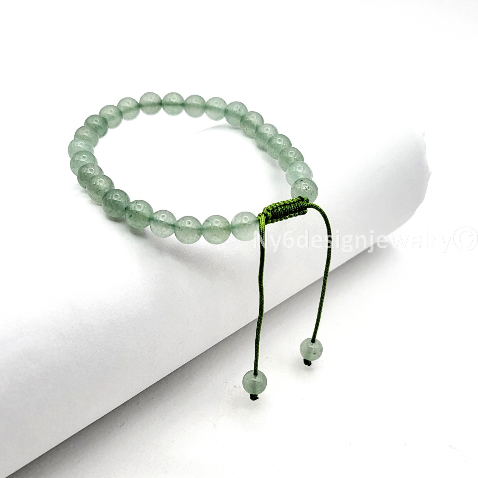 Macrame Natural Green Aventurine Bracelet Adjustable Knotting Crystal Healing